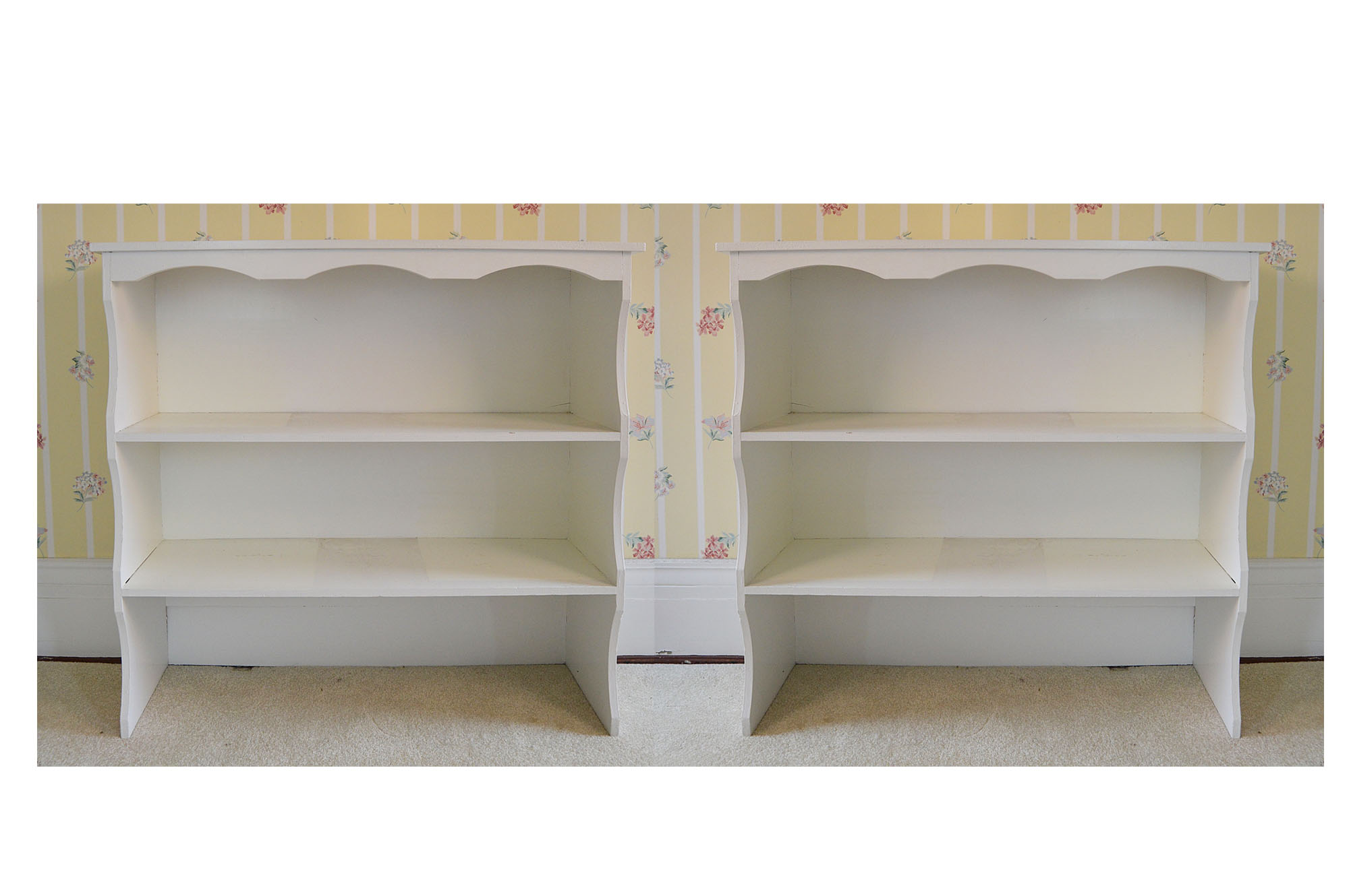 Pair of Cottage Style WhitePainted Bookcases EBTH